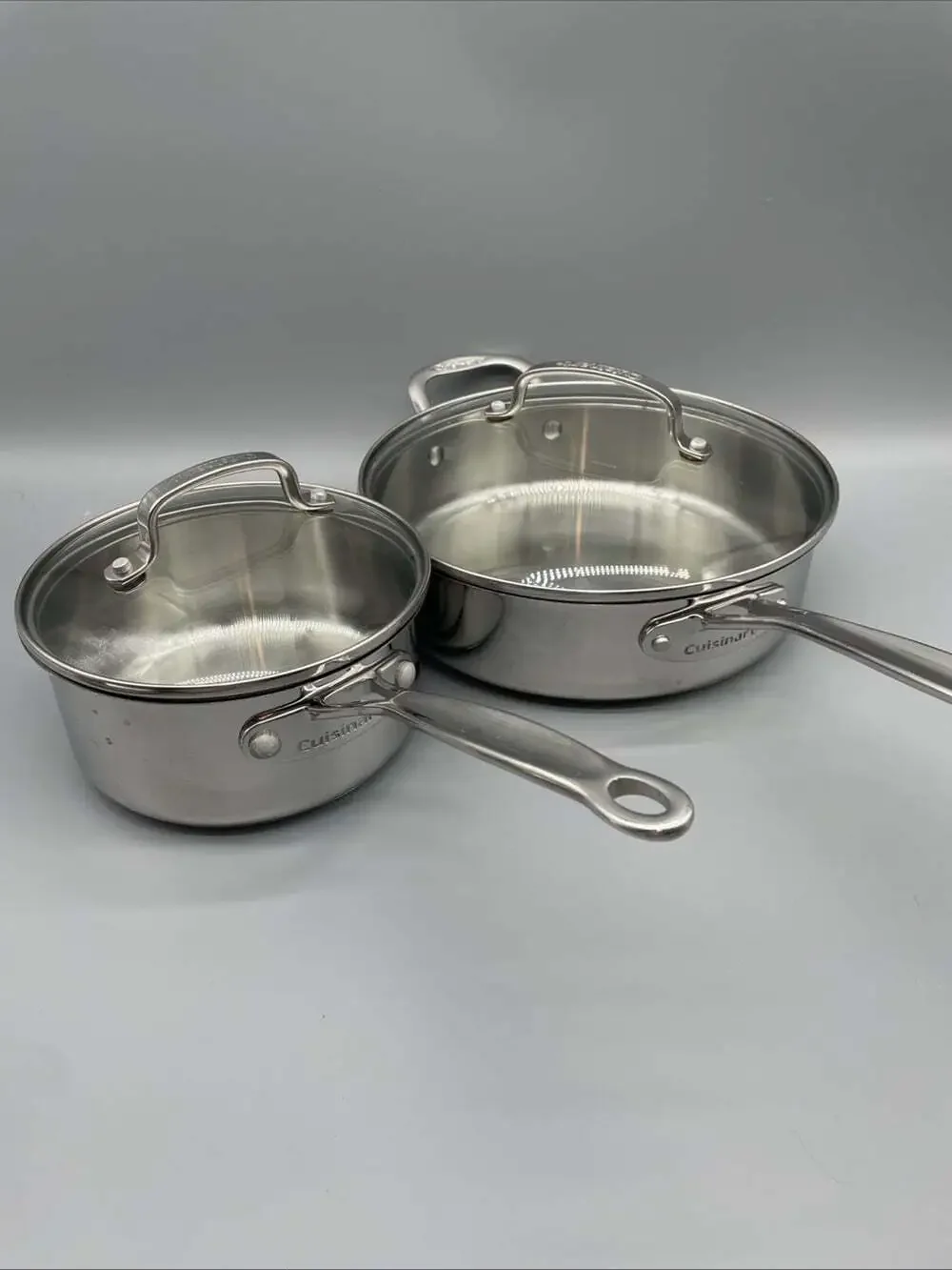 Cuisinart 3 Quart Sauté Pan With Lid Stainless Steel 7333–24HG & 1.5qt Saucepan